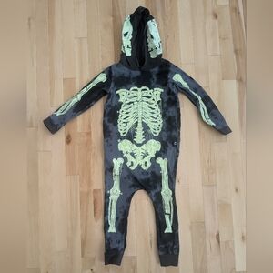 Rags Glow In The Dark Skeleton Romper, Size 5/6
